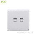 Delicate 2 Gang RJ45 LAN Power Outlets